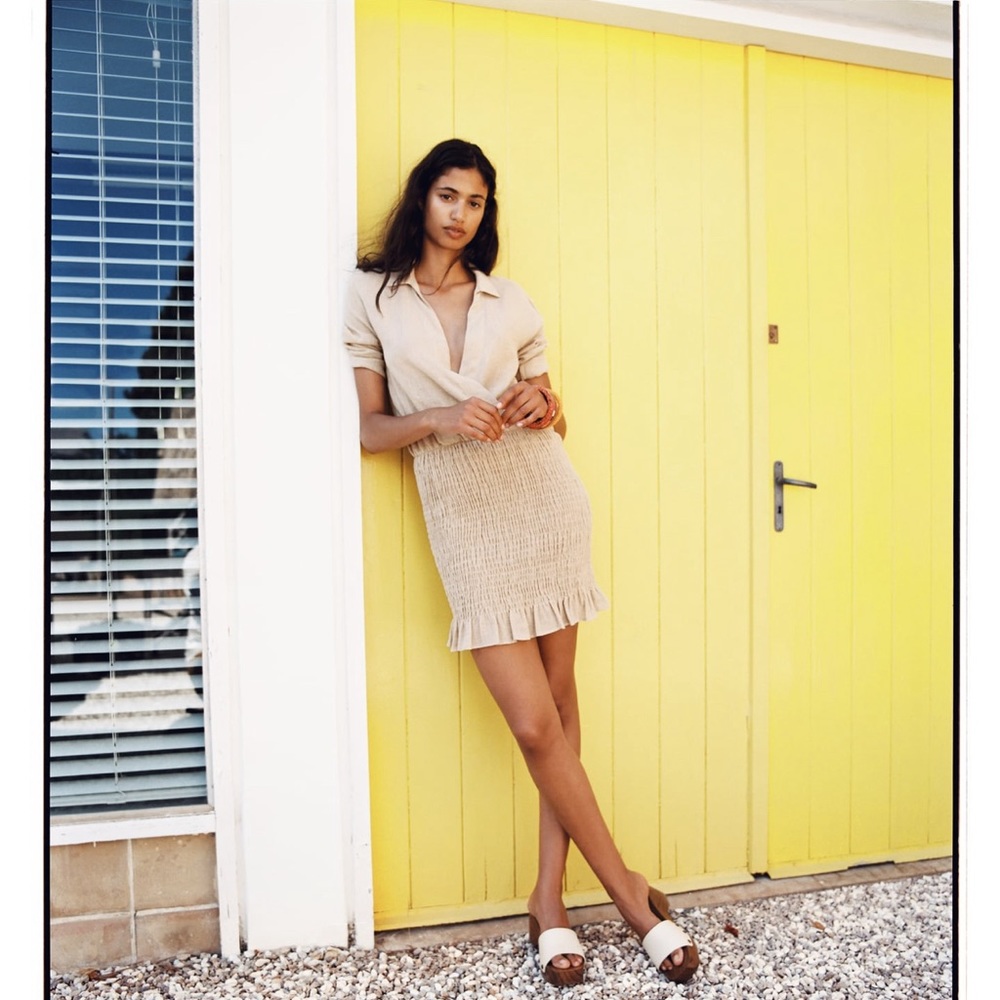 Zara linen blend mini dress